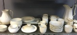 Shelf Lot of Vintage Mostly Ironstone Pitches, Serving Dishes Cups/Saucers and More