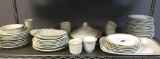 Shelf Lot of Vintage Ironstone Plates, Serving Dishes and More
