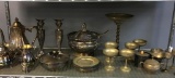 Shelf Lot of Misc Silver Plate, Silver on Copper Items