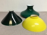 Group of Three Vintage Glass Lamp Shades