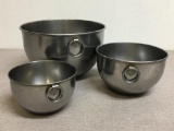 Group of Three Vintage Stainless Steel Revere Ware Mixing Bowls