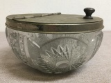 Vintage Pressed Glass Flip Top Lid Bowl