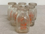 Group of 6 Vintage Royal Crest Glass Milk Bottles