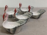Set of 5 Vintage Raymor Bitossi Pottery Turkey Bowls Limited Edition Made in Italy