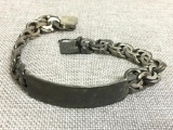 Men's Mexican Silver ID Bracelet Weight 1.70