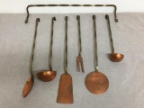 Vintage Revere Ware Copper Ladles and Spoons Wall Display
