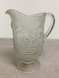 Vintage Admiral Dewy Clear Cut Pressed Glass Pitcher