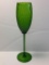 Tall Stemmed Green Vase