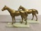 Pair of Vintage Cast Metal and Marble Horse Bookends