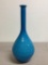 Vintage Tall Opaque Blue Glass Vase