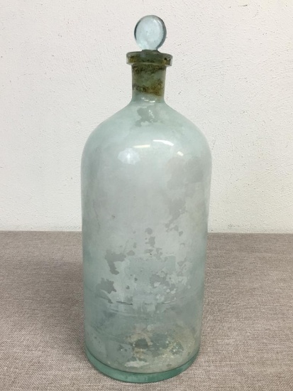 Antique Glass Jar w/Ground Glass Stopper