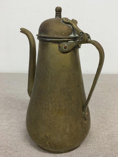 Antique Hammered Brass Tea Pot