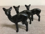 Group of 3 Cast Metal Deer