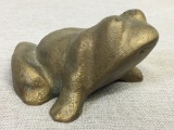 Brass Tone Cast Metal Frog