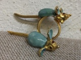 Mice Ring and Brooch Set