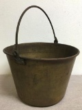 Antique Brass Pail Bucket Brown & Bro?s Waterbury Ct