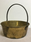 Antique Brass Bucket w/Wrought Iron Handle