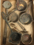 Group of Rusty Antique Cast Iron Smelting Ladles