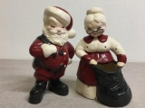 Vintage Ceramic Mr. and Mrs. Claus Planters