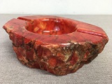 Vintage Mid Century Alabaster Groovy Orange Ashtray