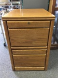 Wooden Two Drawer Filing Cabinet