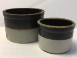 Pair of Antique Pottery Crocks