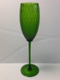 Tall Stemmed Green Vase