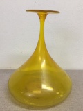 Hand Blown Yellow Glass Vase