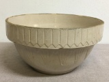 Primitive White Ruckels Pottery Mixing Bowl