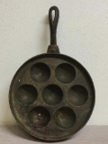 Antique Piqua Ware Cast Iron Aebleskiver Pan