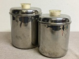 Pair of Vintage Stainless Steel Revere Ware Canisters
