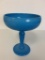 Blue Opaline Pedestal Compote Footed Glass Dish