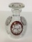 Vintage Cranberry Cut to Clear Etched Believed to be a Perfume Bottle w/Glass Stopper