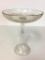 Vintage Etched Cut Glass Compote Candy/Nut Raised Dish