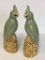 Pair of Ceramic Cockatoos Statues with Asian Markings on the Bottom
