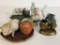 Lot of Porcelain and Brass Trinket Dishes/Tooth Pick Holders