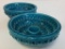 Pair of Turquoise Pottery Candlestick Holders Made in Italy