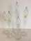 Set of Five Stemmed Glass Oil Lamps