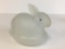 Vintage Frosted Satin Glass Rabbit Candy Dish