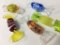 Set of Five Hand Blown Glass Candy Pieces Made in Italy