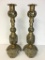 Pair of Large Brass Candle Holders