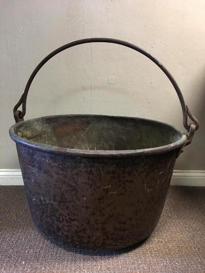 Antique 50 Gal Copper Cauldron w/Handle