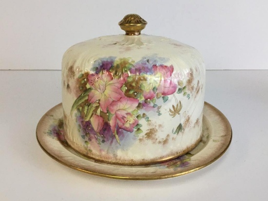 Floral Porcelain Cake Plate Made in Italy