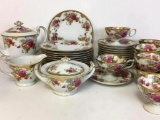 Set of Wako China Incl Dessert Plates, Tea Cups, Saucers, Servers and More