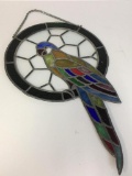 Stained Glass Parrot Art Signed by Artist