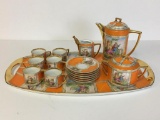 Czechoslovakian Porcelain Tea Set and Serving Plate