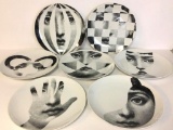 Set of Seven Vintage Piero Fornasetti Plates from the 