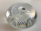 Vintage Signed Glass Paperweight