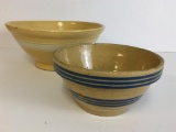 Two Vintage Pottery Mixing Bowls