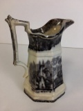 Small Antique Black Transfer Ware Creamer